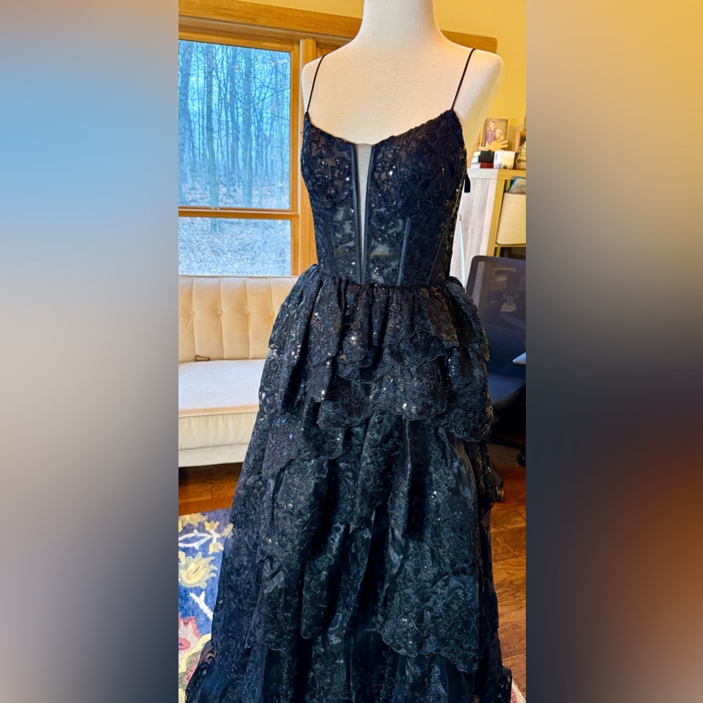 NEW Prom Jovani Sparkling Black Dress size 8